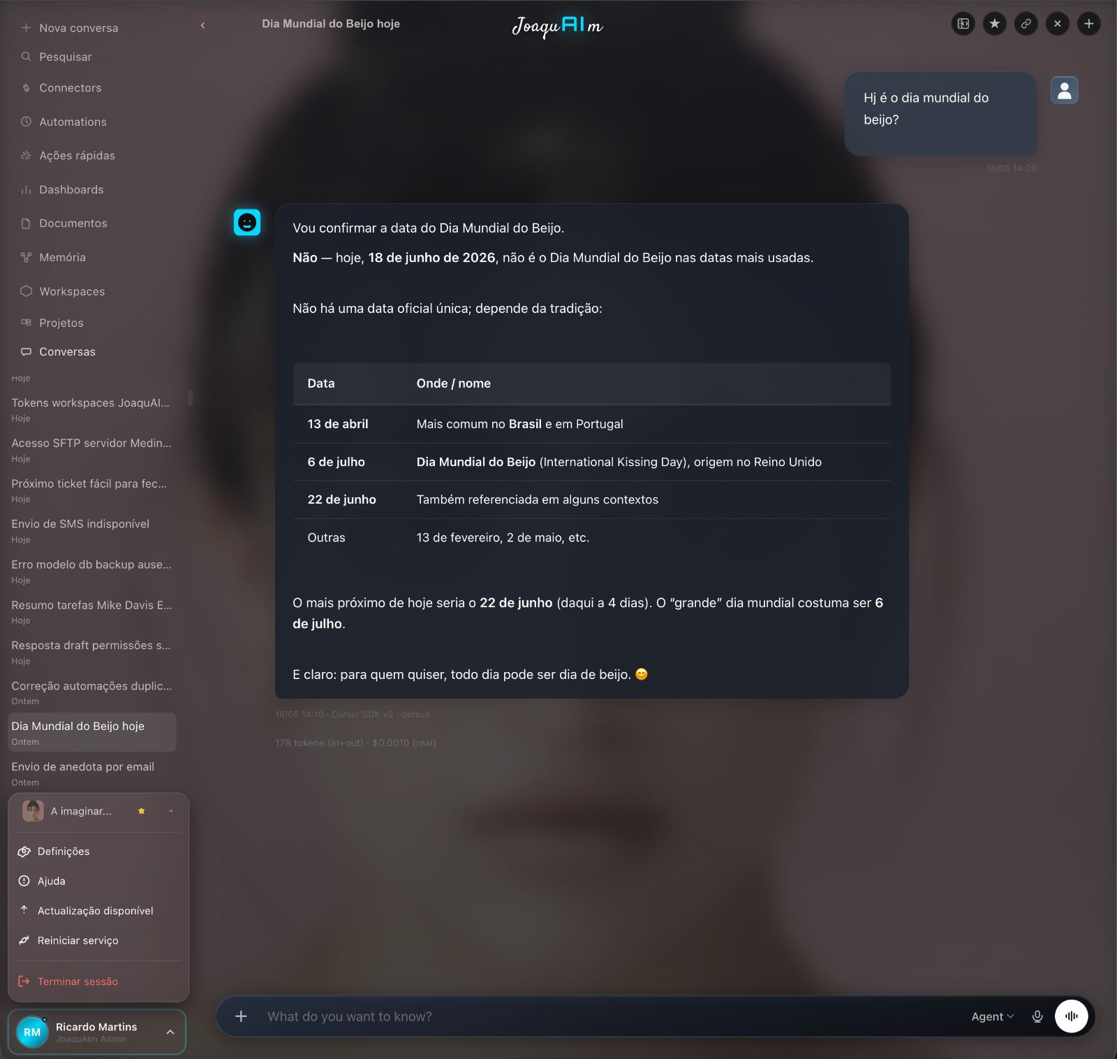 JoaquAIm — conversa com resposta estruturada